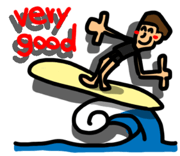 Surfer reaction. sticker #12241646