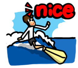 Surfer reaction. sticker #12241650