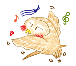 so so bird - cute owl sticker #12243129