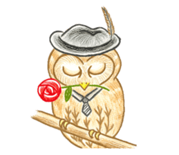 so so bird - cute owl sticker #12243130