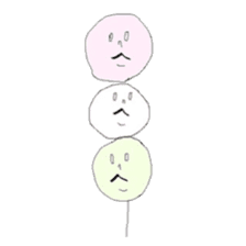 sanshoku dango (three colored dumplings) sticker #12246225
