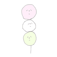 sanshoku dango (three colored dumplings) sticker #12246244