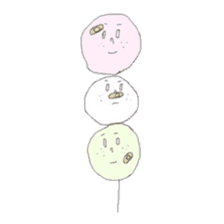 sanshoku dango (three colored dumplings) sticker #12246256
