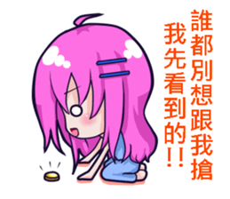 The purple hair girl's one day 3 sticker #12247172
