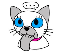 Cute Siamese cat stamp sticker #12247572