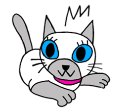 Cute Siamese cat stamp sticker #12247574