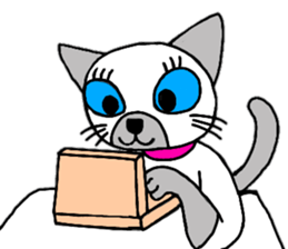 Cute Siamese cat stamp sticker #12247578