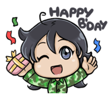 Cute army girl sticker #12250269