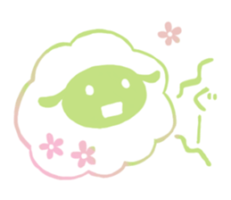 Sheep and flowers sticker #12252514
