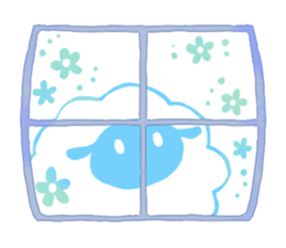 Sheep and flowers sticker #12252534