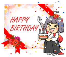 Maiden to write a calligraphy 3 sticker #12253303