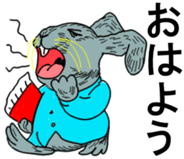 Three colors of rabbit sticker #12253348