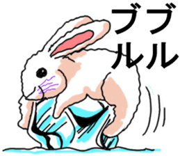 Three colors of rabbit sticker #12253373