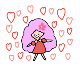 Fluffy hair of the girl. sticker #12253750