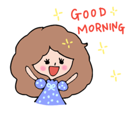 Fluffy hair of the girl. sticker #12253754