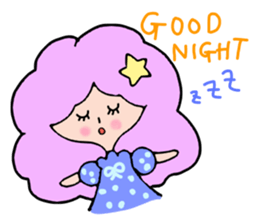 Fluffy hair of the girl. sticker #12253755