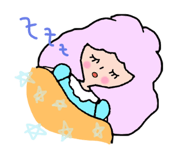 Fluffy hair of the girl. sticker #12253756