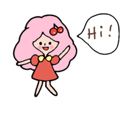 Fluffy hair of the girl. sticker #12253758