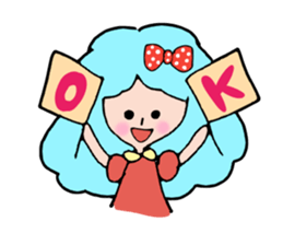 Fluffy hair of the girl. sticker #12253763