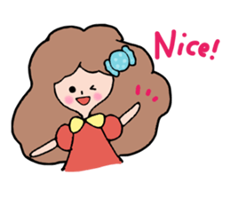 Fluffy hair of the girl. sticker #12253765