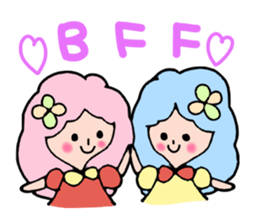 Fluffy hair of the girl. sticker #12253766