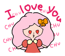 Fluffy hair of the girl. sticker #12253769