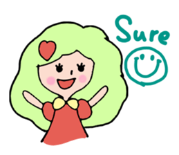 Fluffy hair of the girl. sticker #12253770