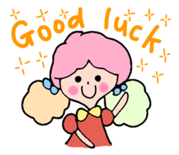 Fluffy hair of the girl. sticker #12253771