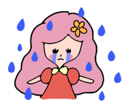 Fluffy hair of the girl. sticker #12253774