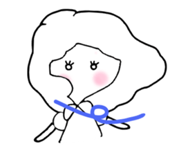 Fluffy hair of the girl. sticker #12253778