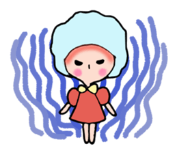 Fluffy hair of the girl. sticker #12253780