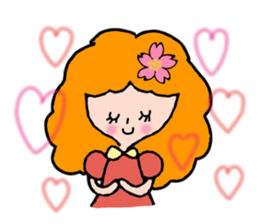 Fluffy hair of the girl. sticker #12253786