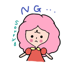 Fluffy hair of the girl. sticker #12253788