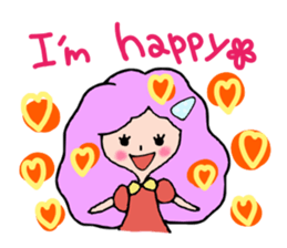 Fluffy hair of the girl. sticker #12253789