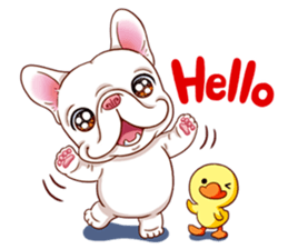 French Bulldog and Duckling sticker #12253894
