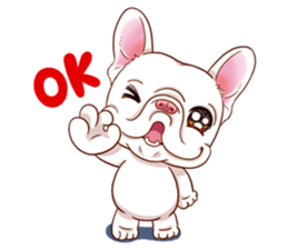 French Bulldog and Duckling sticker #12253895