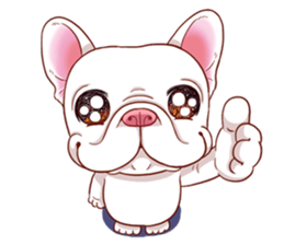 French Bulldog and Duckling sticker #12253896