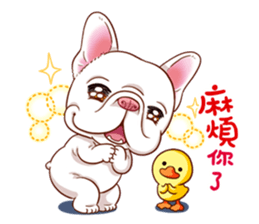 French Bulldog and Duckling sticker #12253897