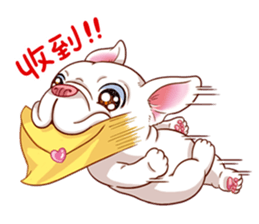 French Bulldog and Duckling sticker #12253899