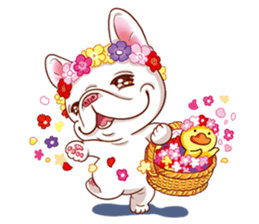 French Bulldog and Duckling sticker #12253909