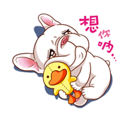 French Bulldog and Duckling sticker #12253915