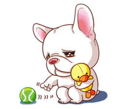 French Bulldog and Duckling sticker #12253917