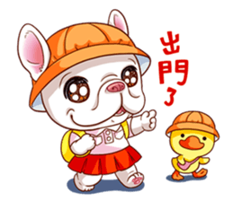 French Bulldog and Duckling sticker #12253919
