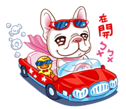 French Bulldog and Duckling sticker #12253920