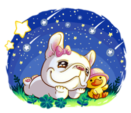 French Bulldog and Duckling sticker #12253921