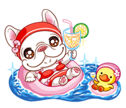French Bulldog and Duckling sticker #12253923