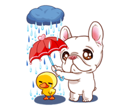 French Bulldog and Duckling sticker #12253924
