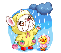 French Bulldog and Duckling sticker #12253926