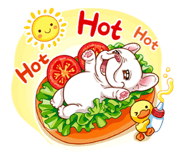 French Bulldog and Duckling sticker #12253927
