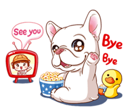 French Bulldog and Duckling sticker #12253933